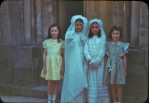 L-R Cecile McCann, two friends dressed for first communion, Annette McCann