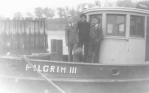 1947 Ed Collins, Jr. aboard the Farm and Trade School Ferry