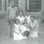 1948 in front-Elizabeth and Mary Rogers Collins, seated-Mary Cunha Rogers with Jackie, in back-John Rogers and Ed Collins, Jr