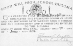 1954 Elizabeth Collins diploma from Good Will High School, Maine