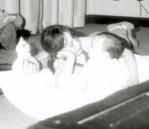 1967 June Ed Collins III at 8.5 mos. with sister, Lori Collins Kensington, CA