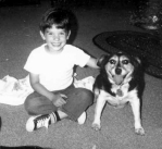 1970 Ed Collins III in Kensington, CA with his dog Penney