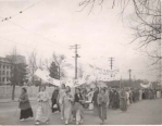 A demonstration of Korean War widows