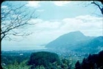 Beppu Japan with Monkey mountain in background.