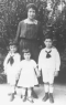 Nelken Children L-R Leonard, Cecile and Sam, with mother Leona Reiman Nelken